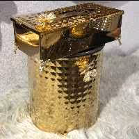 سطل و جادستمال استیل گرد
 رنگ طلایی چکشی
کیفیت درجه یک
با ضمانت