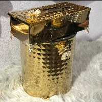 سطل و جادستمال استیل گرد
 رنگ طلایی چکشی
کیفیت درجه یک
با ضمانت