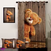 پرده رنس مدل S1-41059 به همراه تابلو و کوسن
