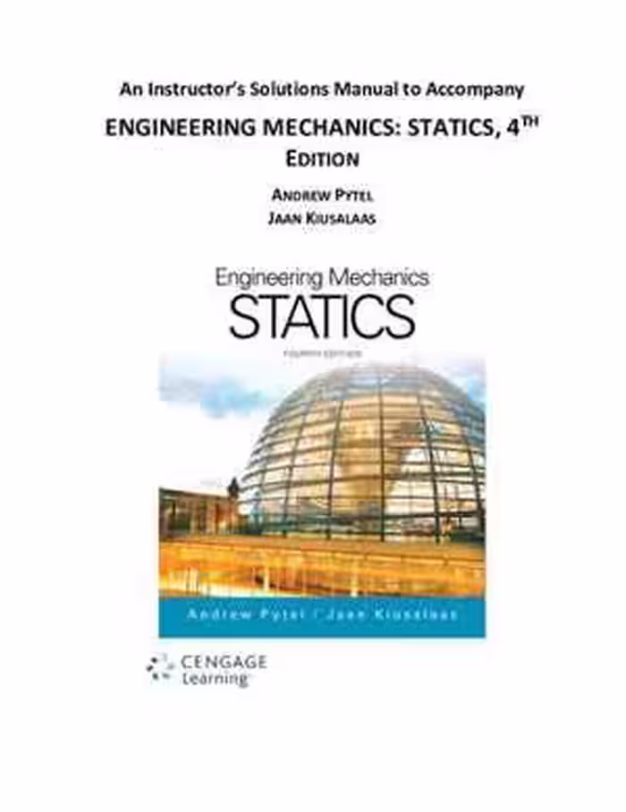 [PDF] دانلود کتاب Engineering Mechanics - Statics, Instructor's Solutions Manual, 4th ed, 2017