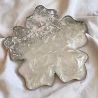 زیرلیوانی رزینی شیک صدفی با ورق نقره 