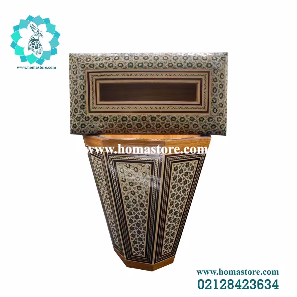 ست جا دستمالی تمام خاتم و سطل تمام خاتم کد 01