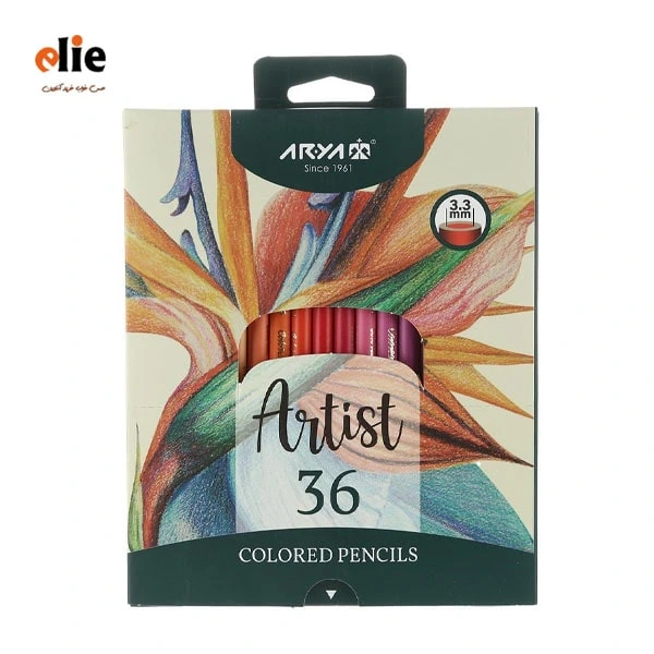 مداد رنگی 36 رنگ آریا سری آرتیست طرح 01