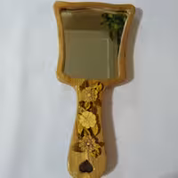 آینه دستی چوبی(دسته گل)