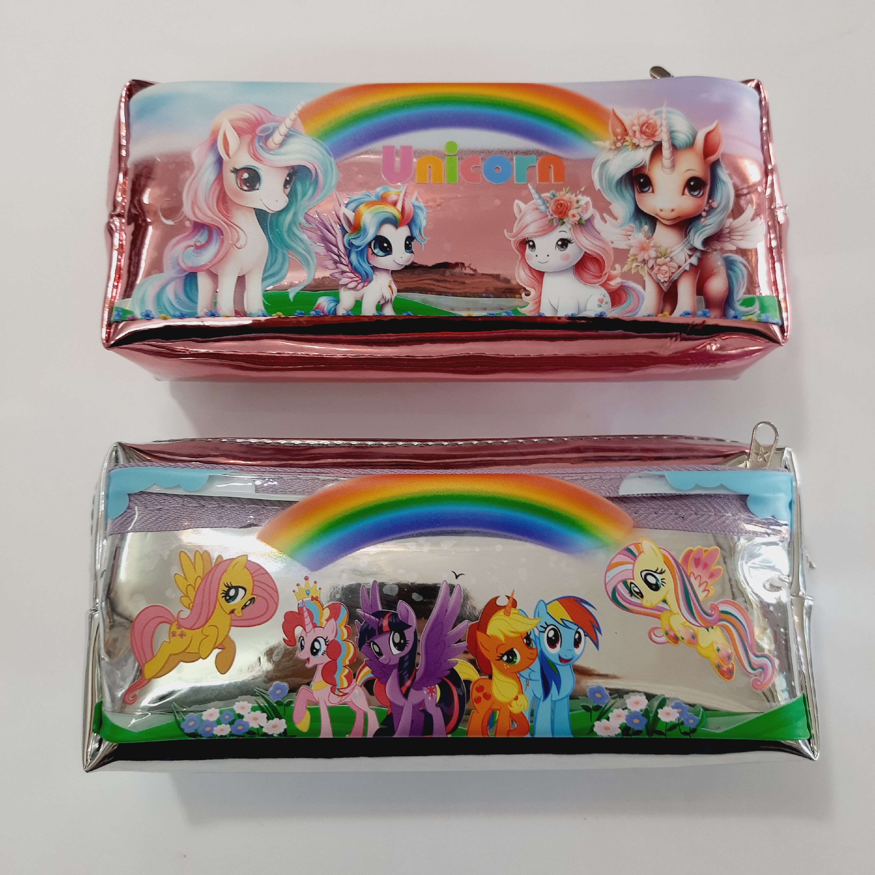 جامدادی هلوگرامی تک شاخ دو زیپ و جا دار 