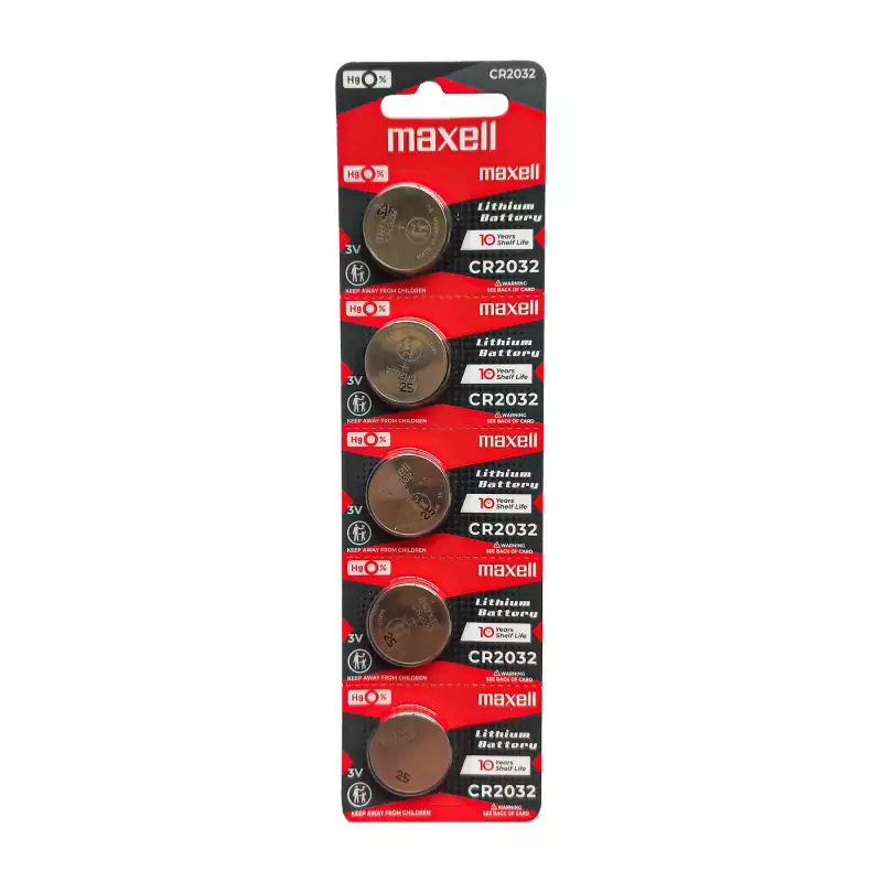 باتری سکه ای مکسل مدل CR2032 کد 2032 بسته پنج عددی