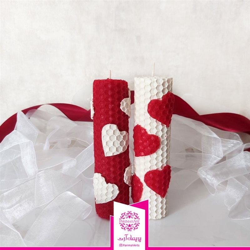 شمع ارگانیک موم عسلی ولنتاینی کد5121 پریماه آرت- 1 عددی