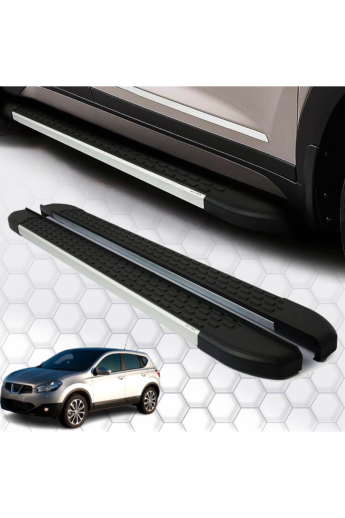 محافظ پلاستیکی رکاب آلومینیوم SIDE NISSAN QASHQAI NEVADA بین سالهای 2007 2014 Omsa