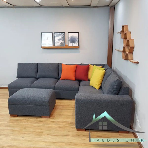 مبل ال راحتی 6 نفره با پاف نشیمن Luxurysofa-81