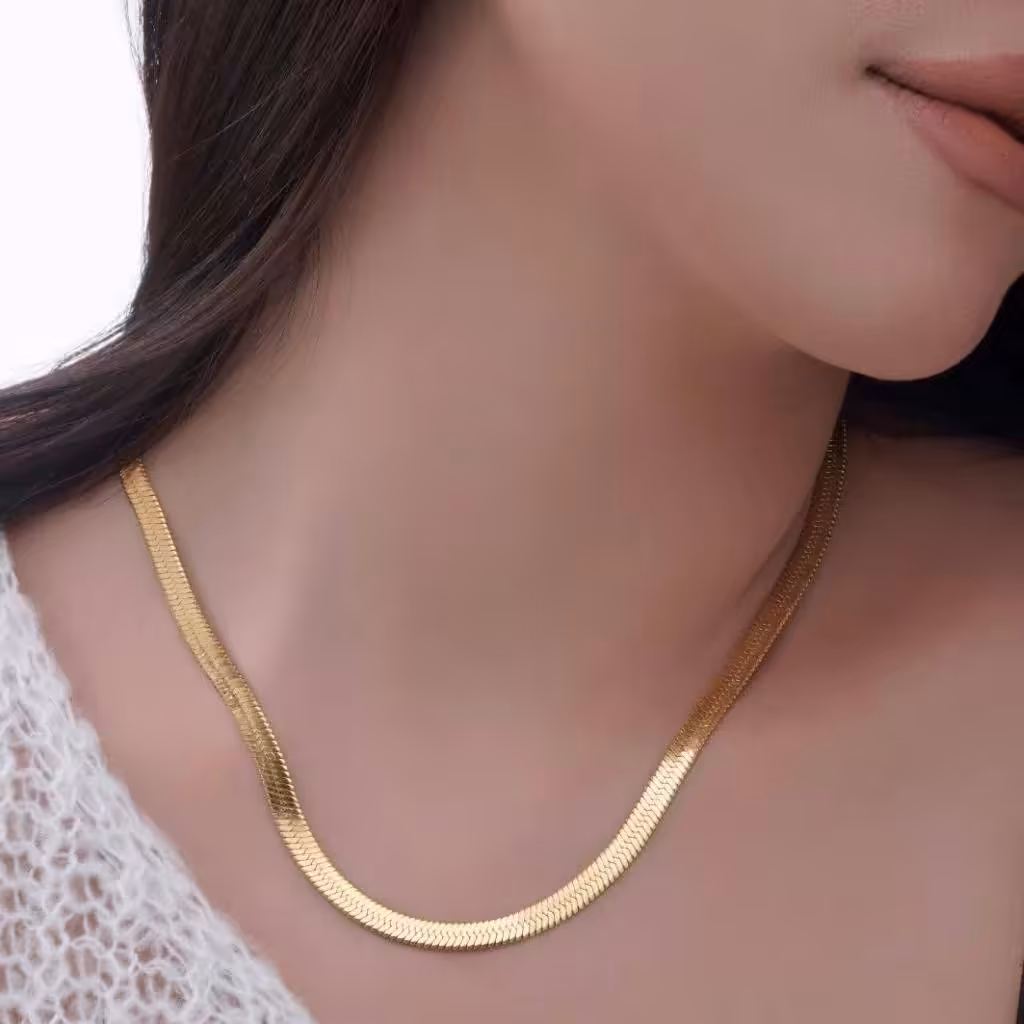 زنجیر طلایی استیل  رنگ ثابت فروشگاه آیسان 