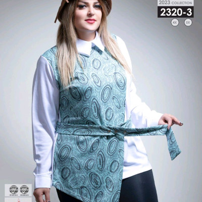 شومیز مجلسی سرشانه باز بیگ سایز2320