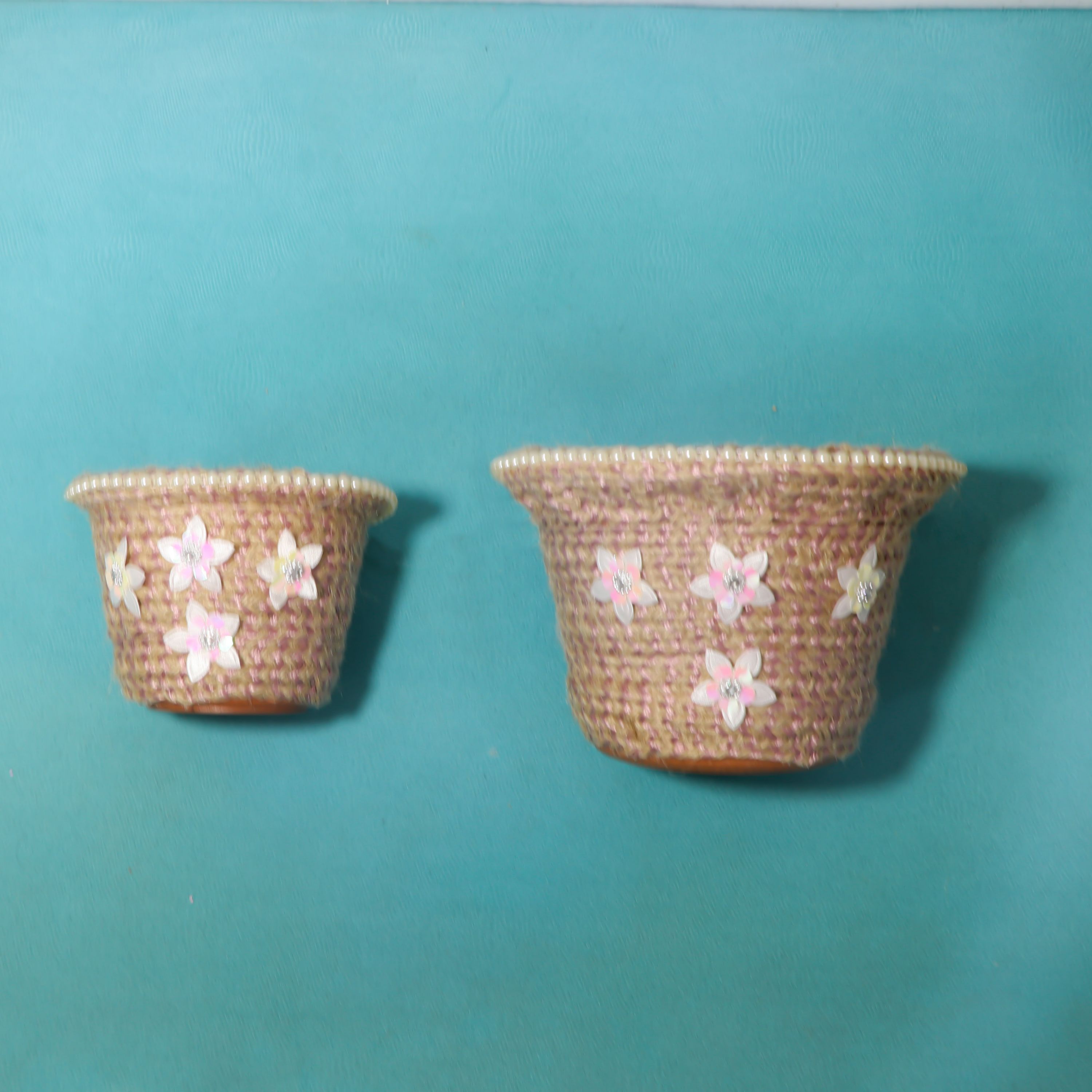 ست 3 تکه گلدان کنفی در 3 سایز (ارسال رایگان) کد 035