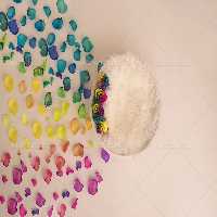 بک دراپ عکاسی کودک با گلبرگ های رنگی | گرافیک با طعم تربچه