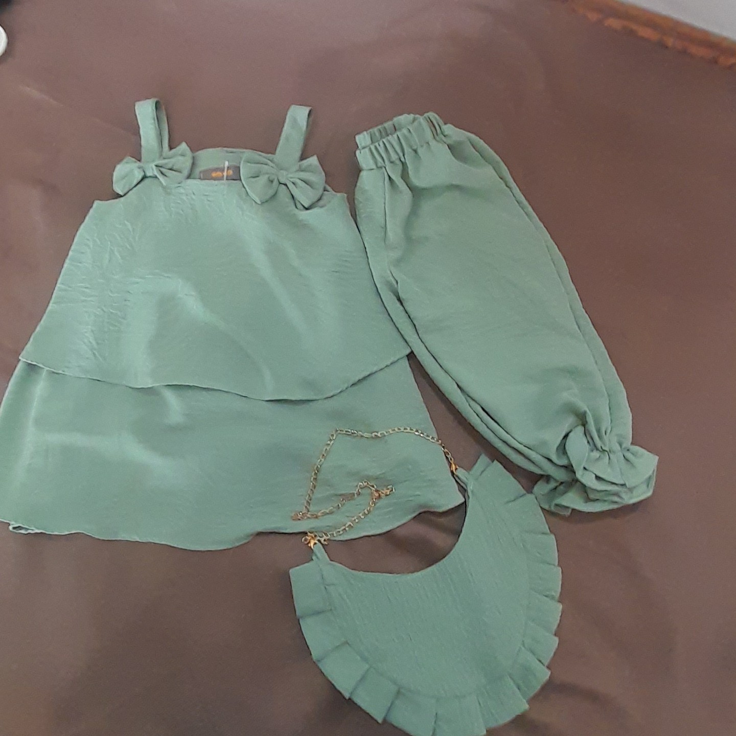 ست تاب وشلوار وکیف دخترونه