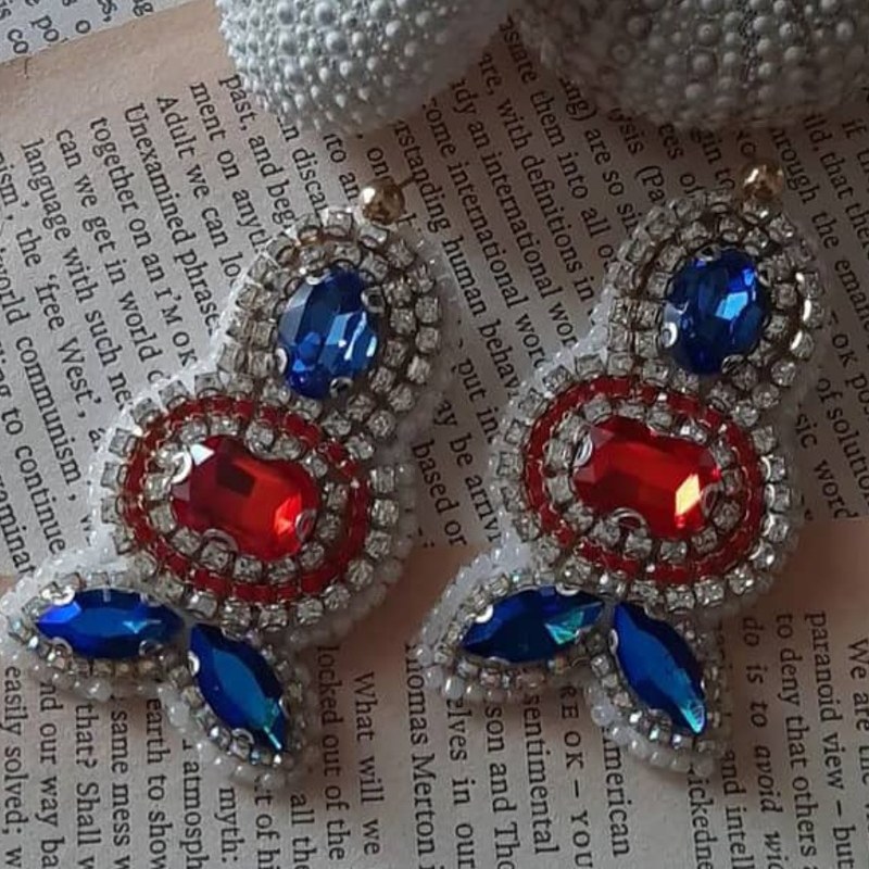 گوشواره جواهر دوزی  کد 26