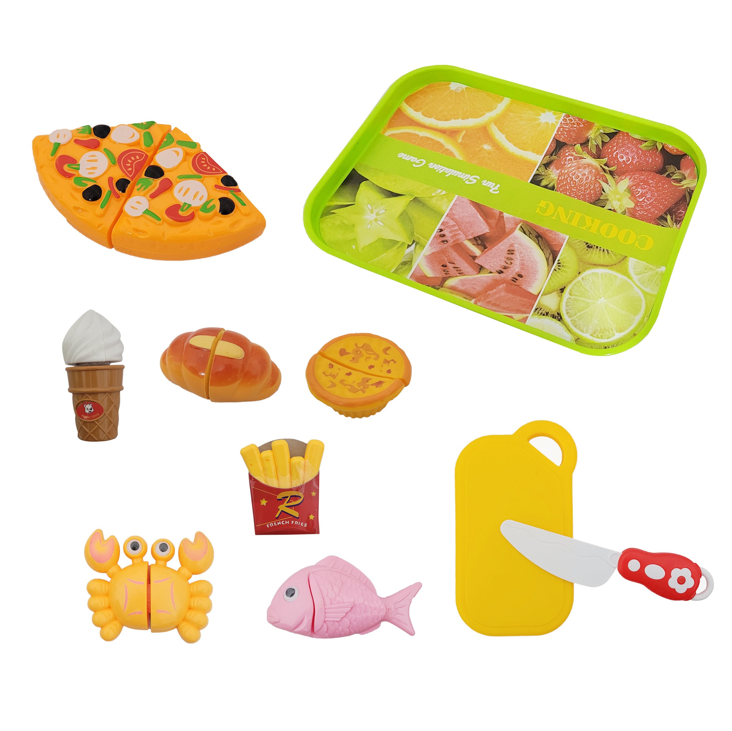 ست اسباب بازی فست فود پیتزا قابل برش کد 346