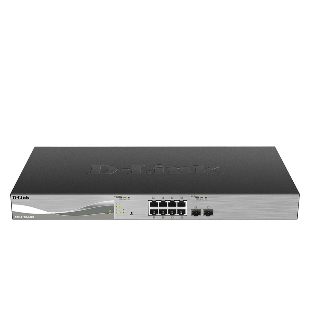 قیمت و خرید سوییچ شبکه مدیریتی 8 پورت 2 پورت SFP دی لینک مدل DXS-1100-10TS | نت ران