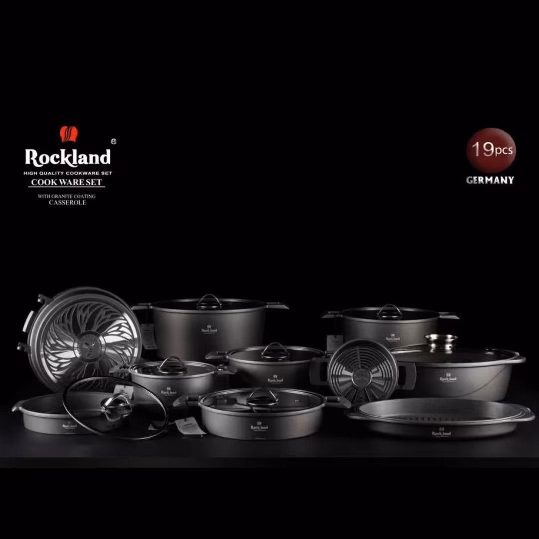 سرویس قابلمه چدن گرانیت 19 پارچه راکلند طرح آلمان کد 206