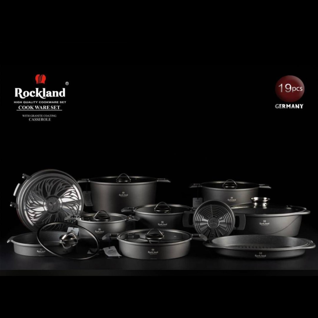 سرویس قابلمه چدن گرانیت 19 پارچه راکلند طرح آلمان کد 206