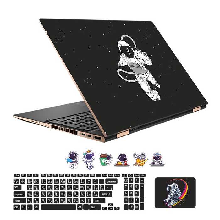اسکین(برچسب) لپتاپ به همراه استکیر کیبورد و تاچ پد-طرح فضا نورد-کد1-سفارشی