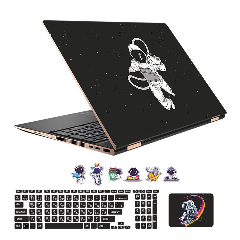 اسکین(برچسب) لپتاپ به همراه استکیر کیبورد و تاچ پد-طرح فضا نورد-کد1-سفارشی