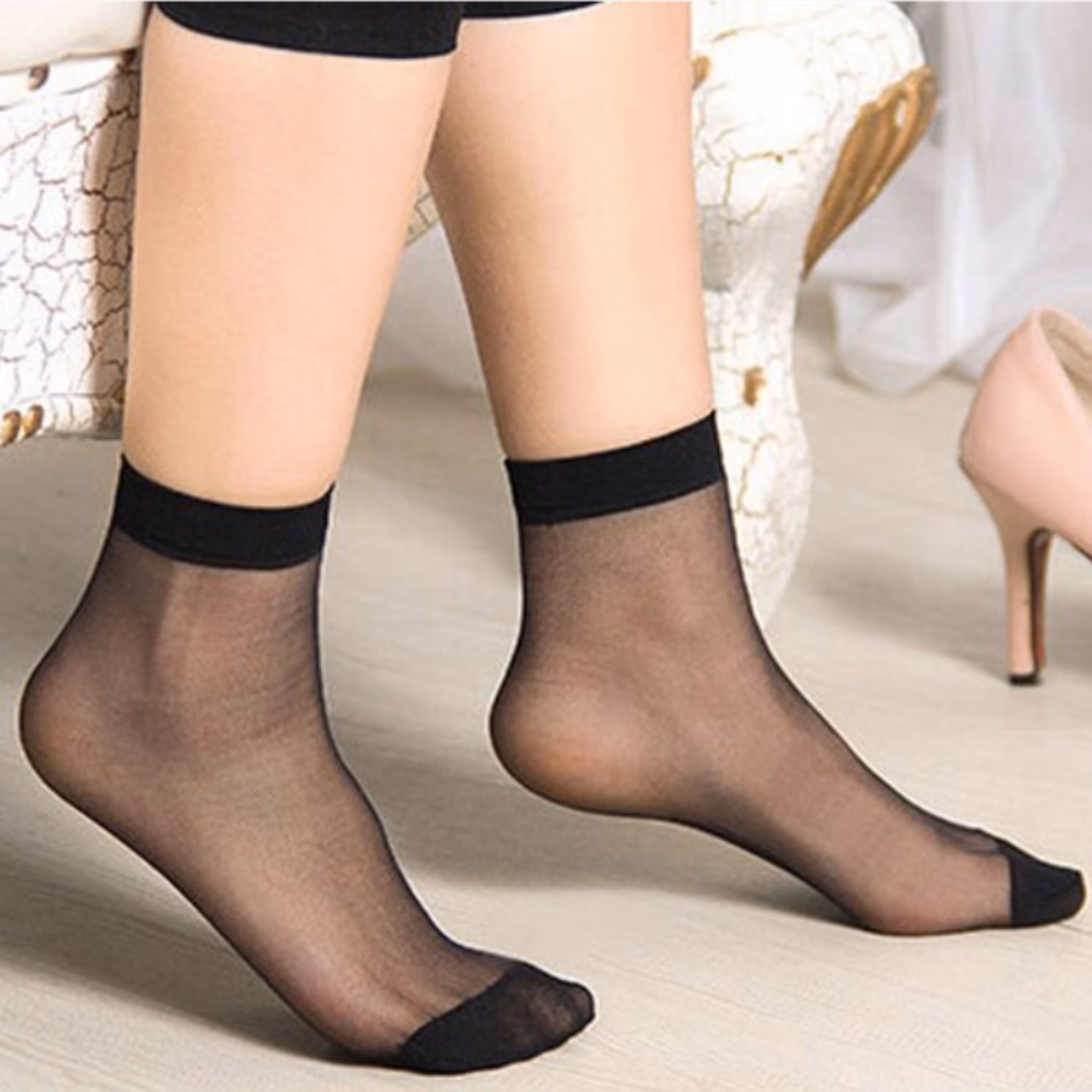 جوراب مچی پرلون  کفه ساده (جین 12 جفتی )