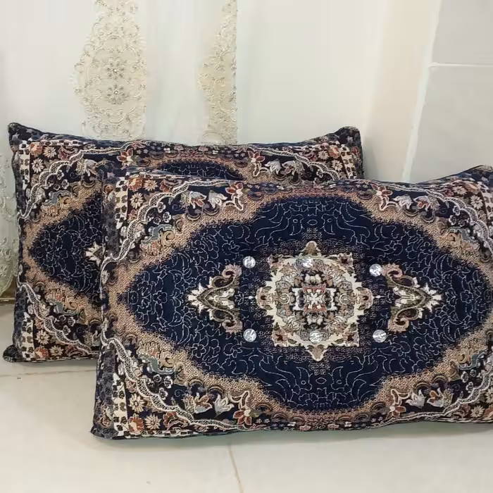 بسته دو عددی پشتی شاه نشین 75سانتی در 6 رنگ با ارسال رایگان 