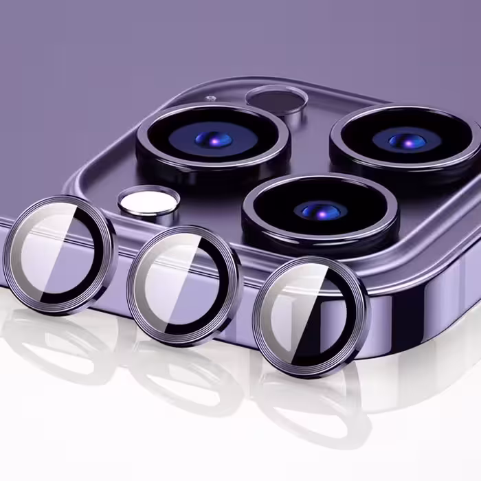 محافظ لنز دوربین مناسب برای گوشی موبایل اپل iphone 14promax  رنگ بنفش