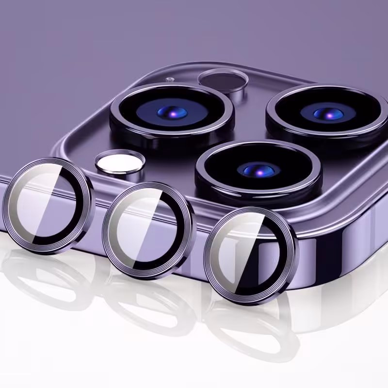 محافظ لنز دوربین مناسب برای گوشی موبایل اپل iphone 14promax  رنگ بنفش