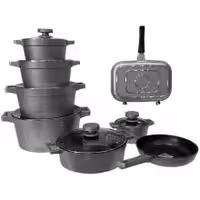 سرویس قابلمه 15 پارچه یونیک مشکی مدل دیاموند کد un-8519