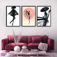 تابلو بکلیت طرح نقاشی مدرن مدل B-1695 مجموعه 3 عددی