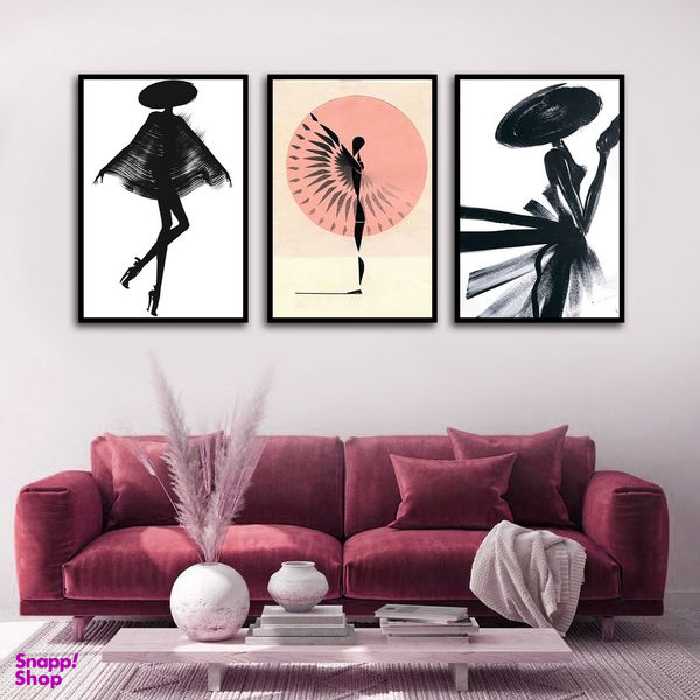 تابلو بکلیت طرح نقاشی مدرن مدل B-1695 مجموعه 3 عددی