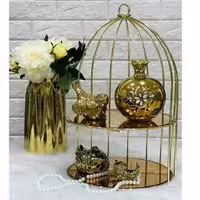 استند قفس دو طبقه نقره ای