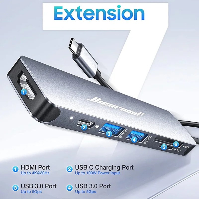  هاب 6 پورت USB-C مدل AC2