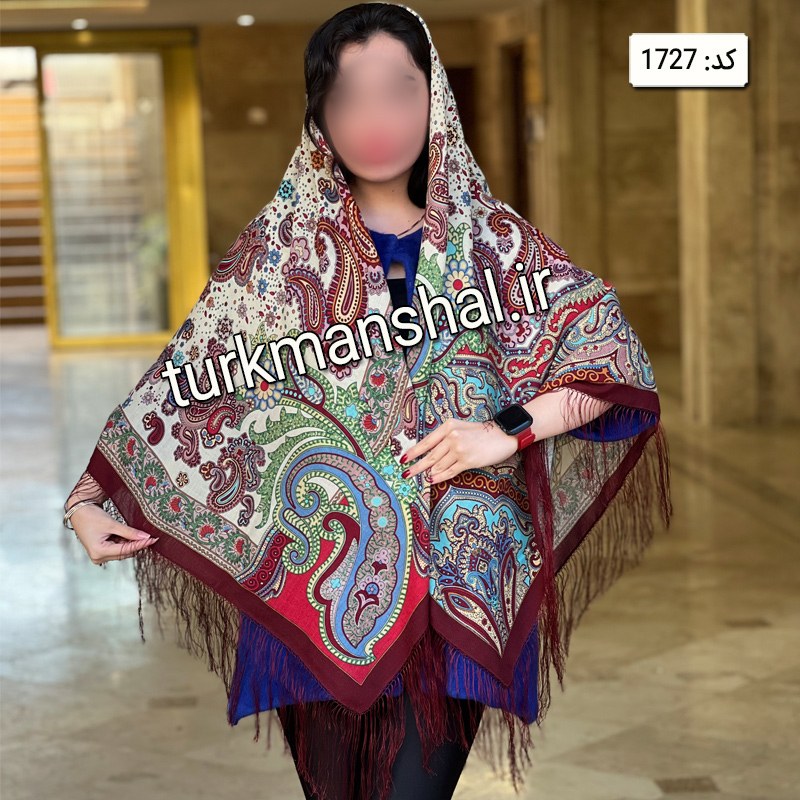 روسری ترکمن ابریشمی (ایتالیایی) کد 1727