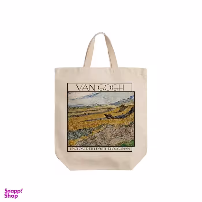 ساک خرید ترمه طراحان ایده مدل مزرعه شخم زده شده از ونگوگ کد 0035 - s