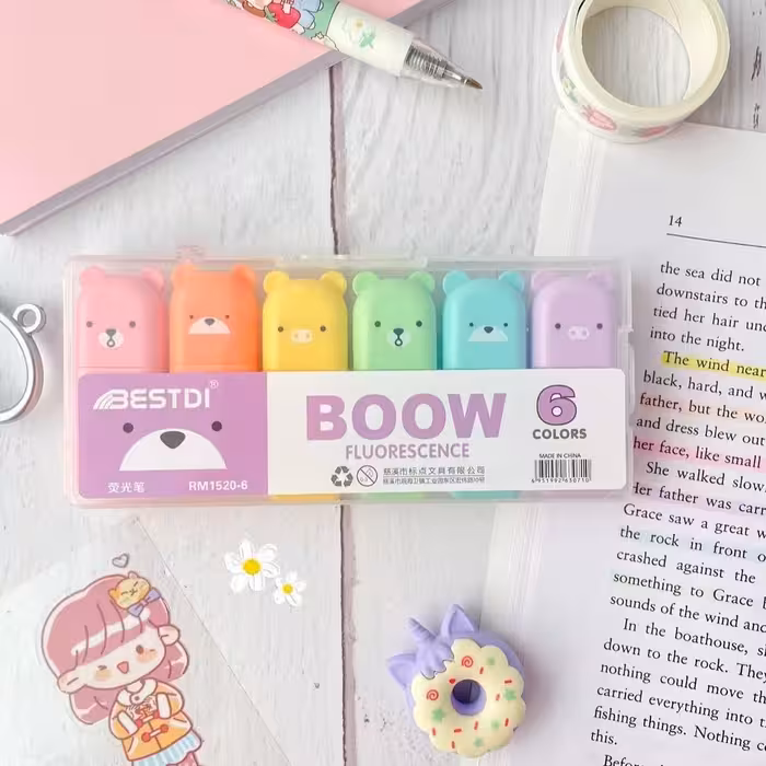 ماژیک هایلایت مینی تدی با رنگ های ملیح و  پاستلی 
بسیار با کیفیت و روان و پررنگ
دارای ظاهری جذاب و بسته بندی طلقی محکم