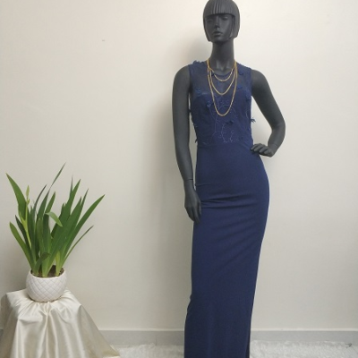 ماکسی مجلسی سرمه ای چاکدار