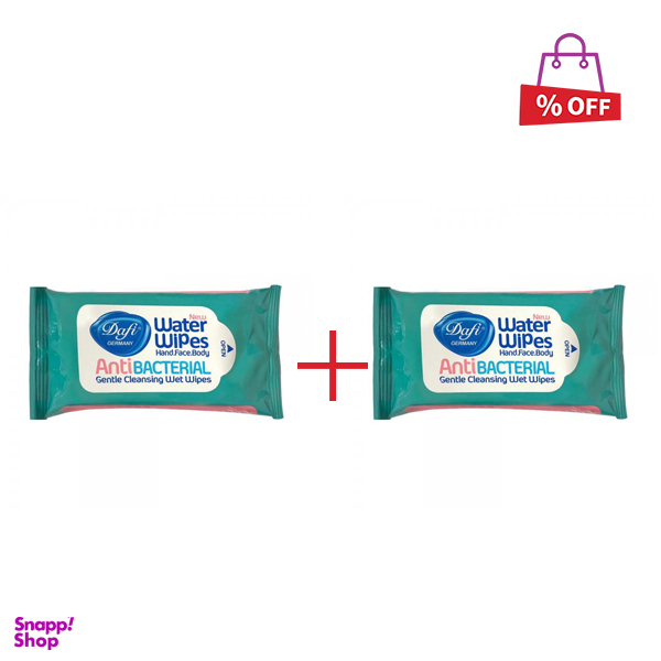دستمال مرطوب پاک کننده دست و صورت دافی (Dafi) مدل Anti Bacterial بسته 12 عددی مجموعه 2 عددی