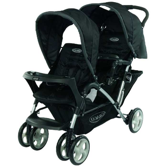 کالسکه دوقلو گراکو پشت سرهم استادیوم دیو رنگ مشکی  graco stadium duo / black grey
