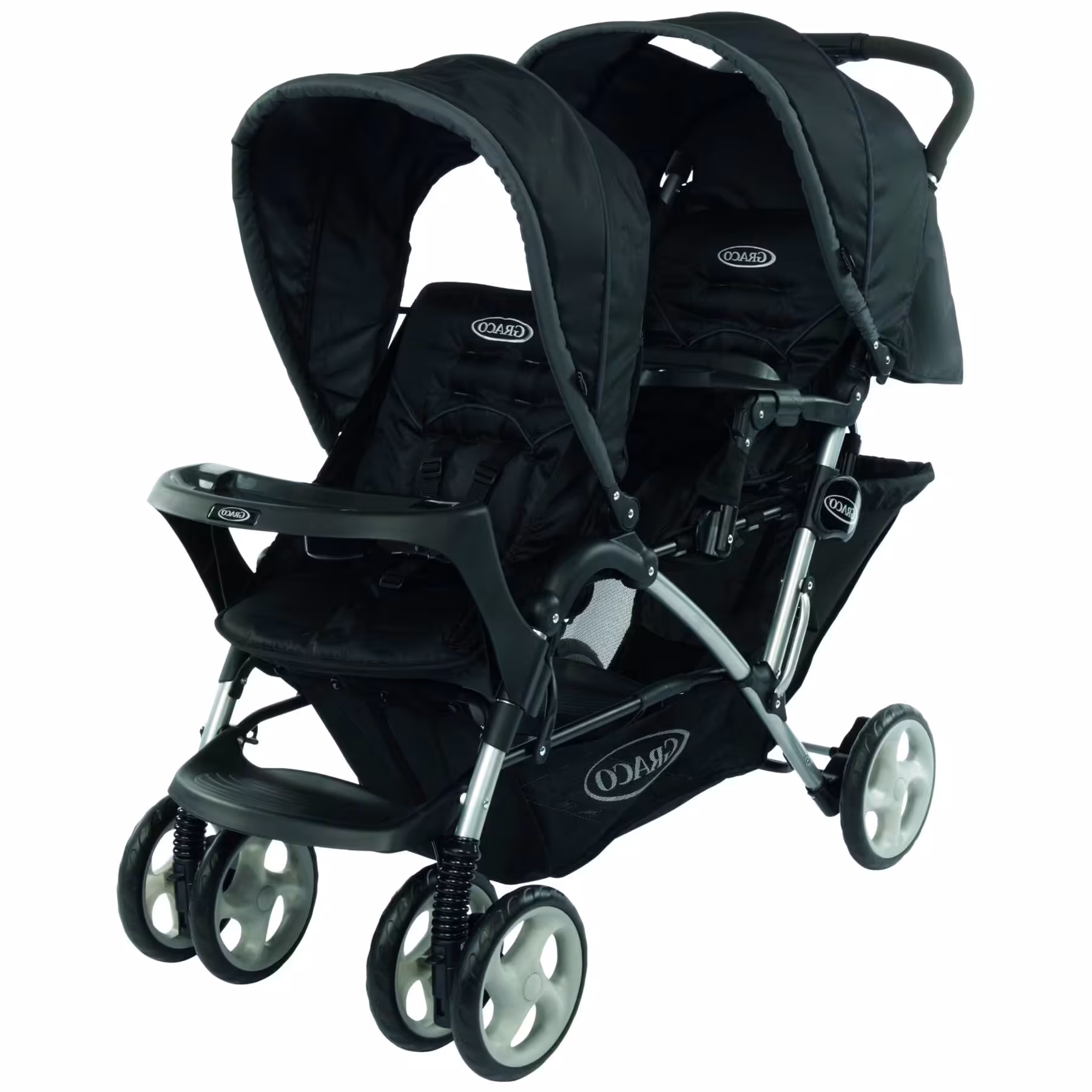 کالسکه دوقلو گراکو پشت سرهم استادیوم دیو رنگ مشکی  graco stadium duo / black grey
