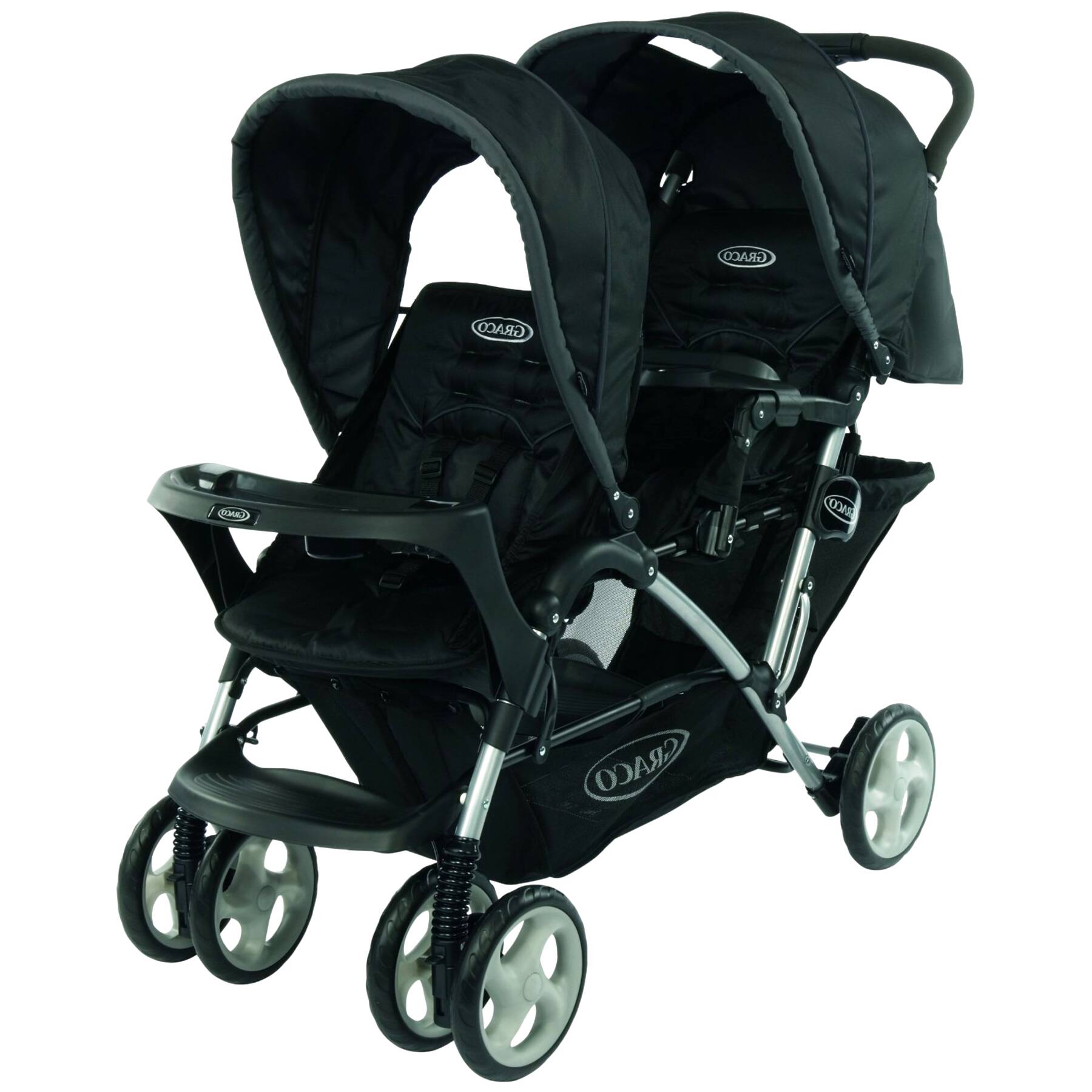 کالسکه دوقلو گراکو پشت سرهم استادیوم دیو رنگ مشکی graco stadium duo / black grey