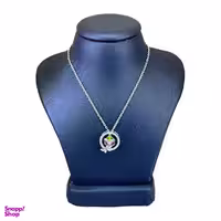 گردنبند نقره زنانه سواروسکی مدل مکعب و پروانه کد 2235