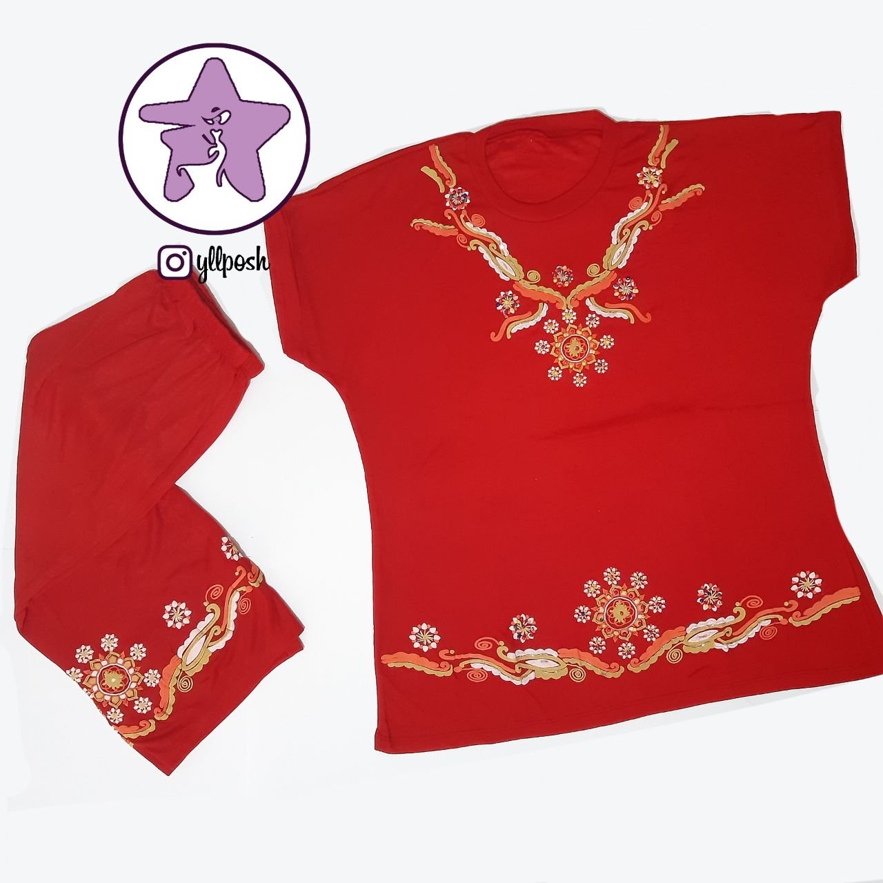تیشرت تاپ شلوارک نخی قواره دار