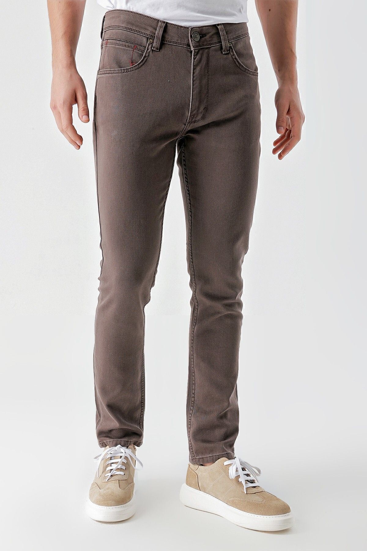 شلوار جین چند رنگ مردانه پنبه فصلی قهوه 5 CEP SLIM FIT Morven