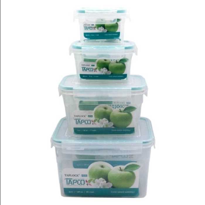 ظروف 4 تیکه نگهدارنده مواد غذایی تاپکو سایز بزرگ.