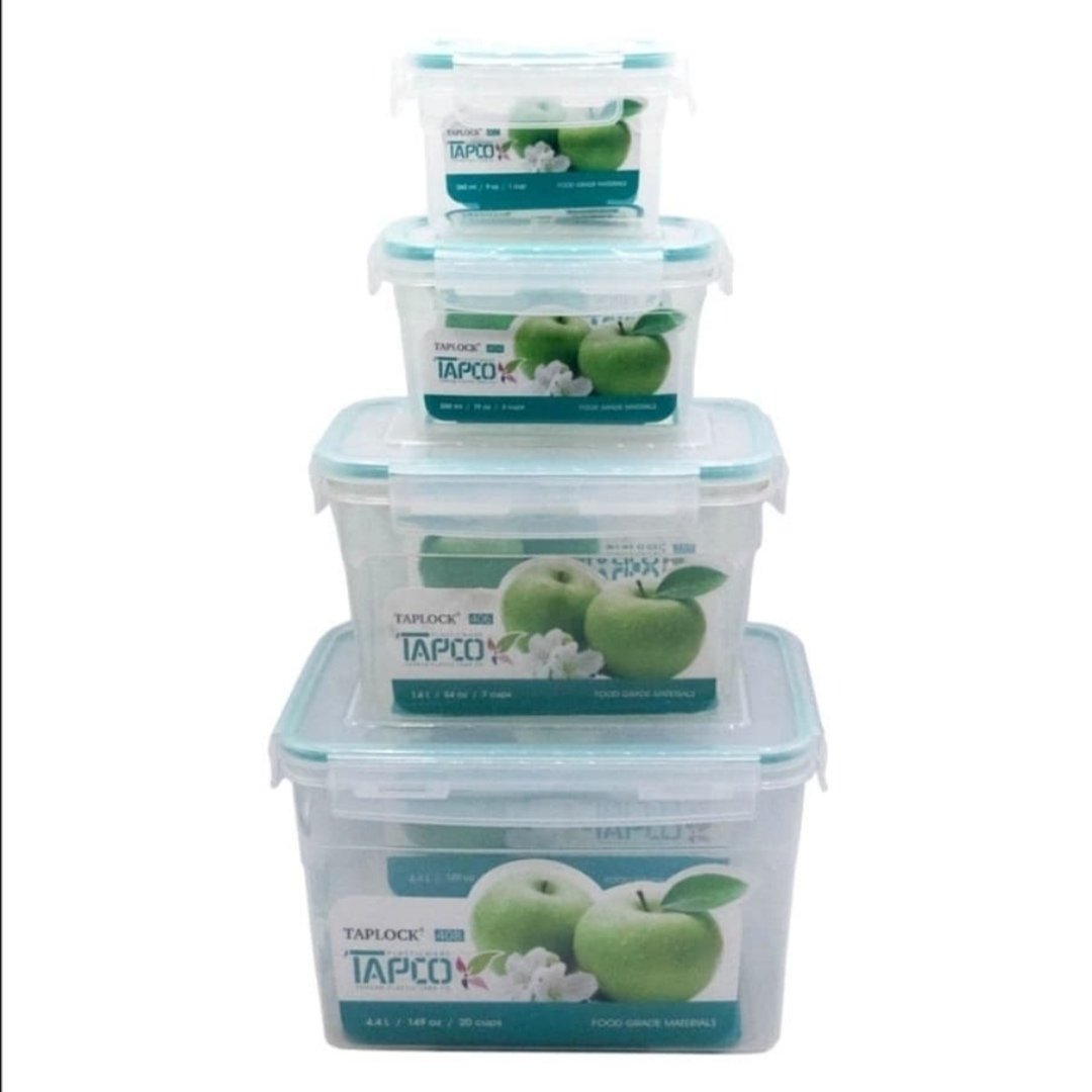 ظروف 4 تیکه نگهدارنده مواد غذایی تاپکو سایز بزرگ.