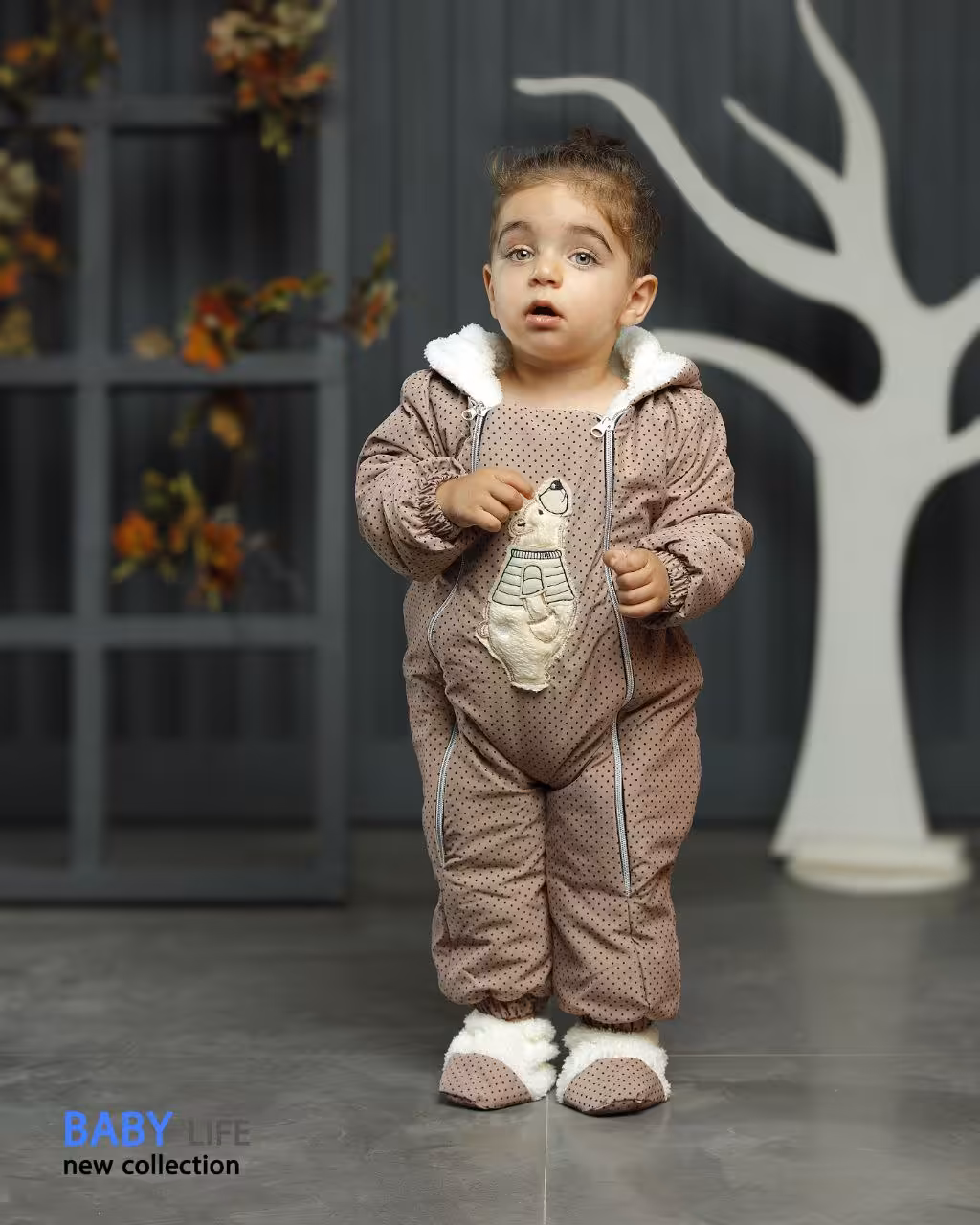 کاپشن سرهمی شمعی 1004-1005 خالخالی کالباسی