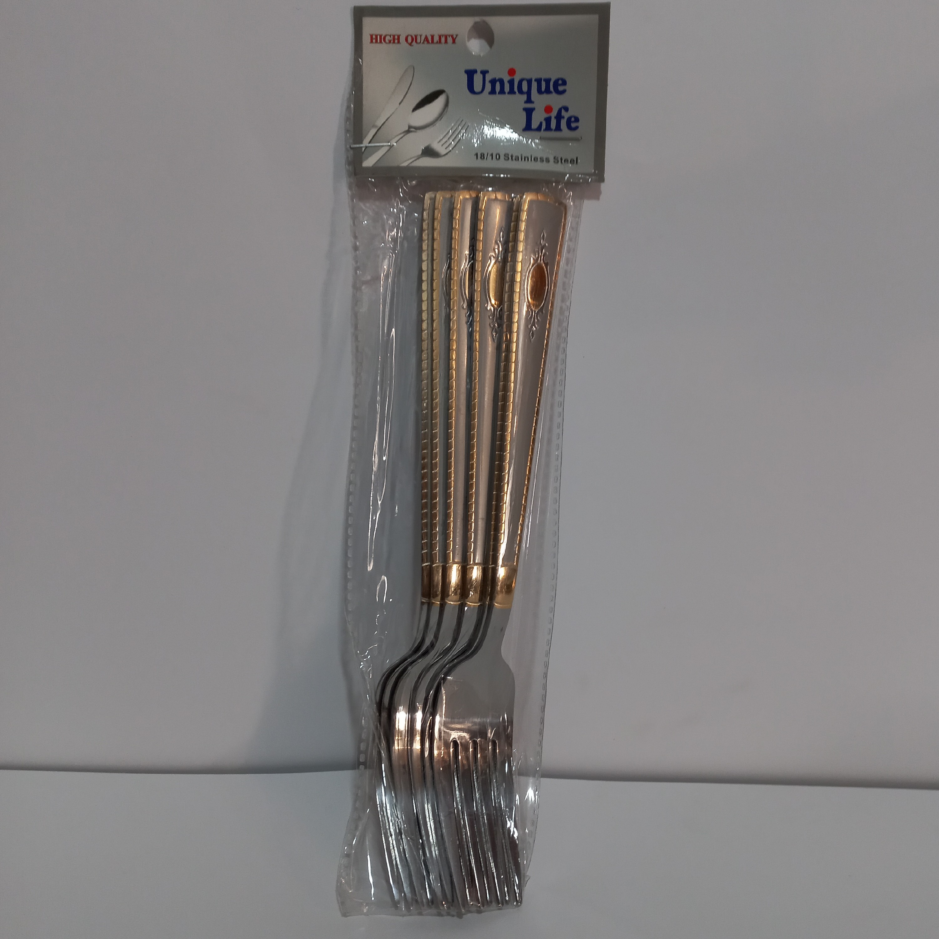 چنگال استیل طلایی