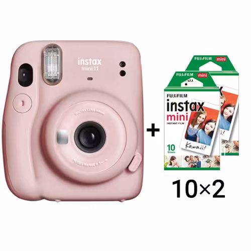 دوربین عکاسی چاپ سریع اینستکس مینی 11 فوجی   فیلم 20 تایی | FUJIFILM INSTAX MINI 11 (Blush Pink)